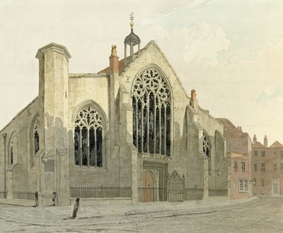 Église Austin Friars, Broad Street, vue du nord-ouest, vers 1780 - English School